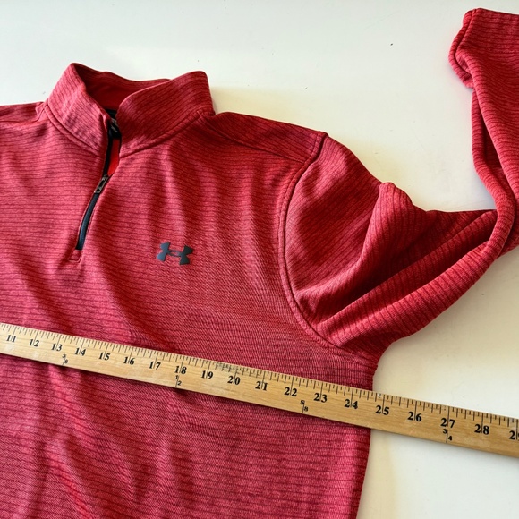 Under Armour Golf Storm Soft Red Fine Striped Quarter Zip Pullover Jacket Men XL - Picture 5 of 8